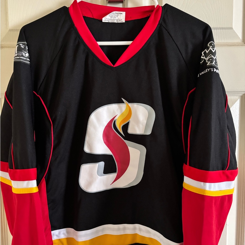 Youth XL Black and Red Hockey Jersey